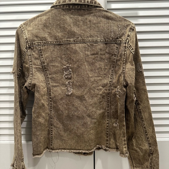 She + Sky Distressed Jean Jacket (Size Small) - Picture 3 of 3